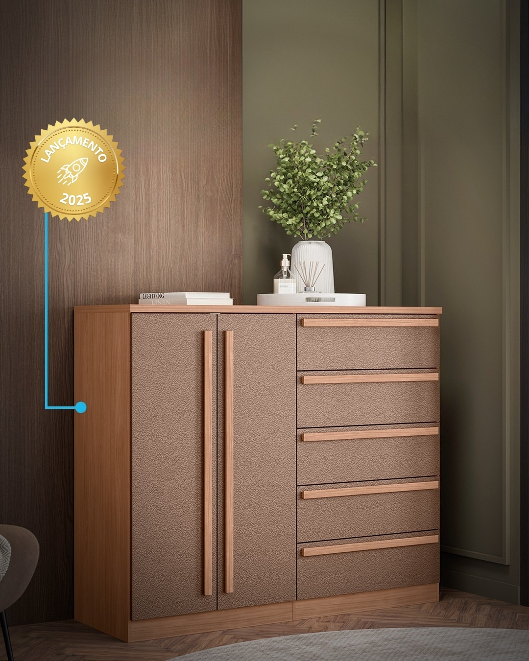 Cômoda Málaga Gold: Novo Visual, Mesma Essência que Conquista